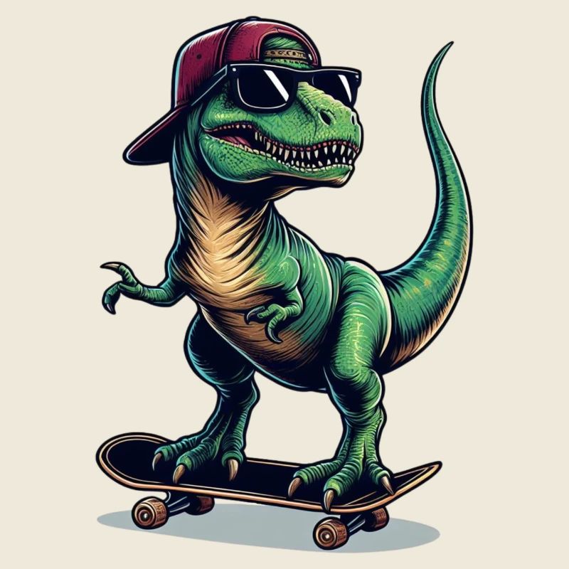 SSW35 Dino auf Skateboard