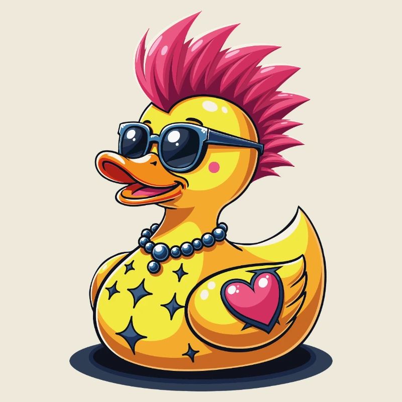 Coole Punk-Ente mit Herz