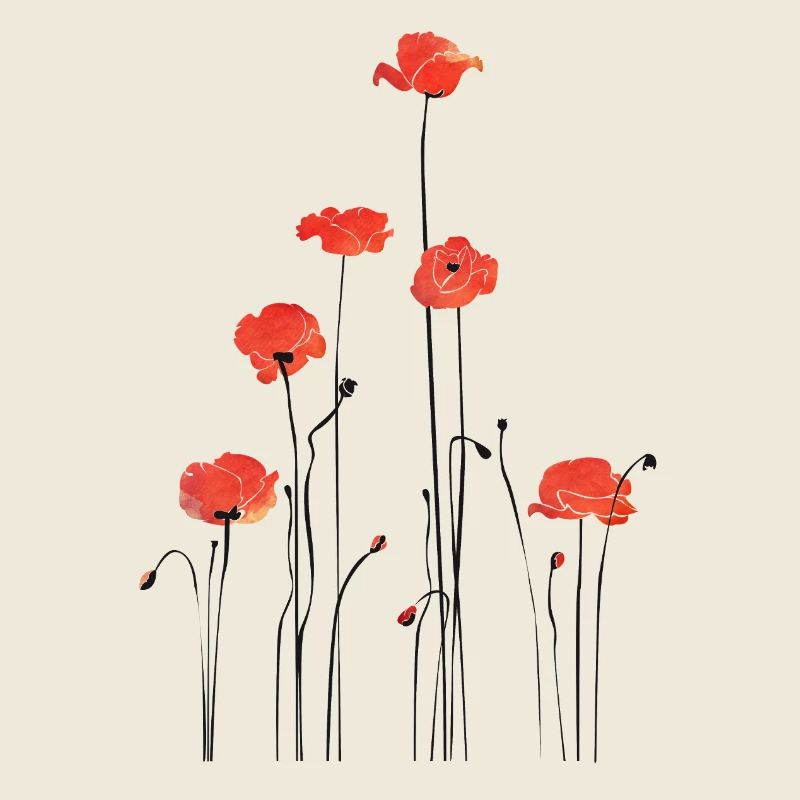 Illustration de coquelicots abstraits