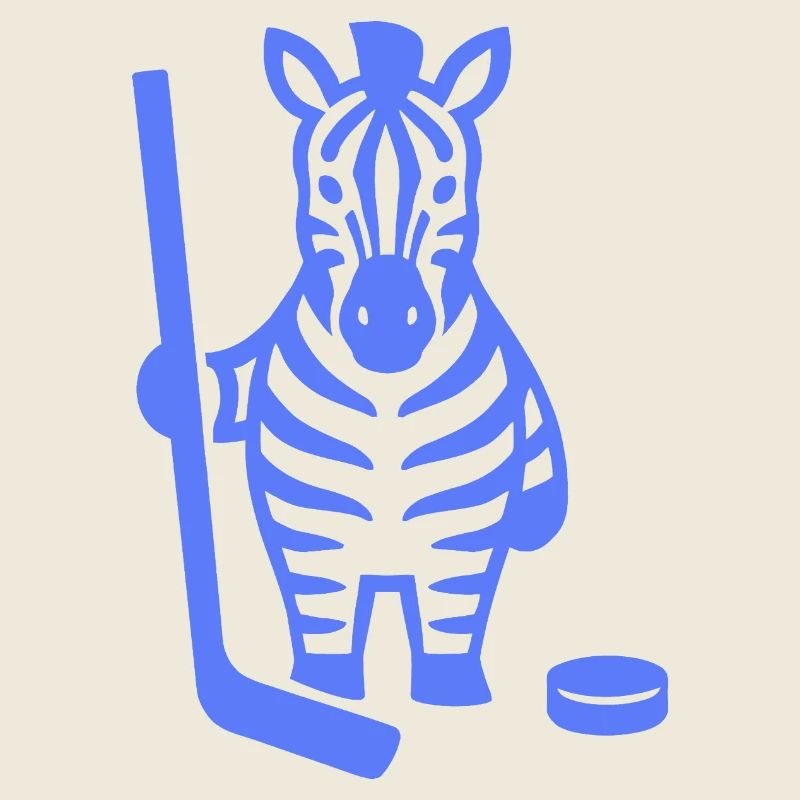 Minimalistisches Zebra Eishockey Silhouette Design