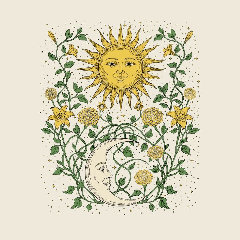 Harmonie cosmique du soleil et de la lune