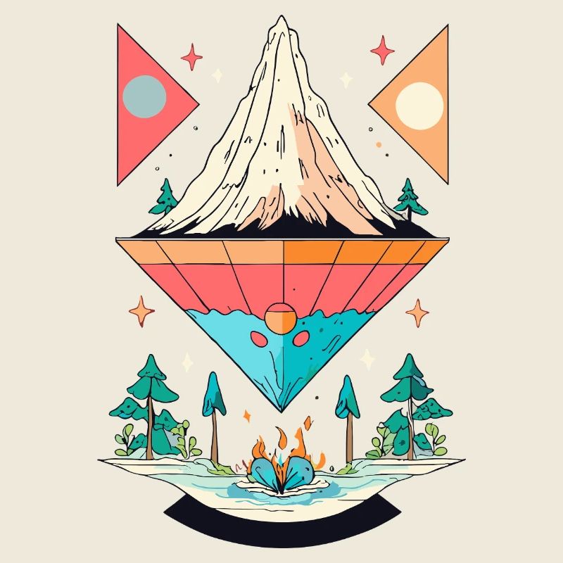 Conception de symétrie de montagne et de forêt