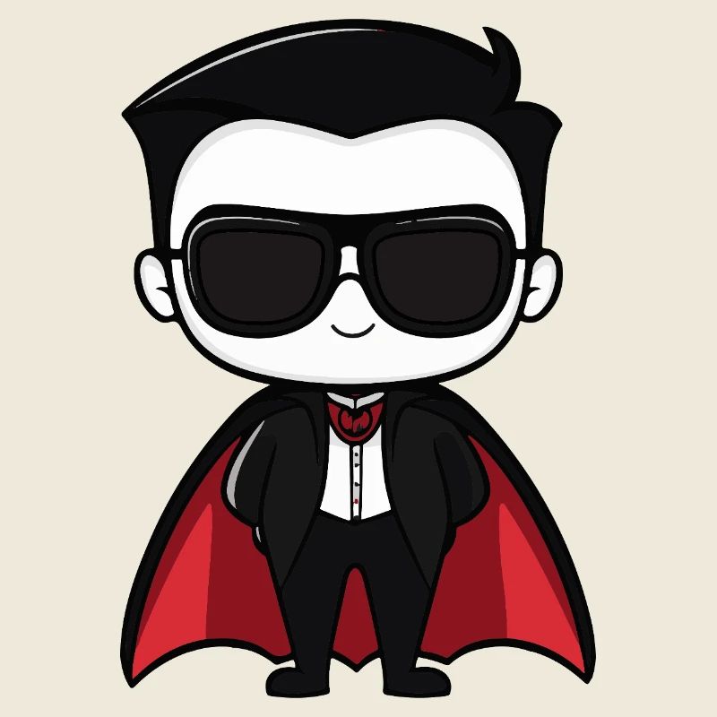 Conception de dessin animé de héros vampirique