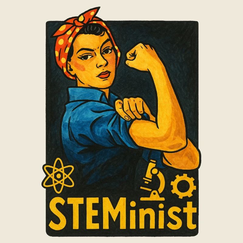 Empowered STEM Feminist Illustration
