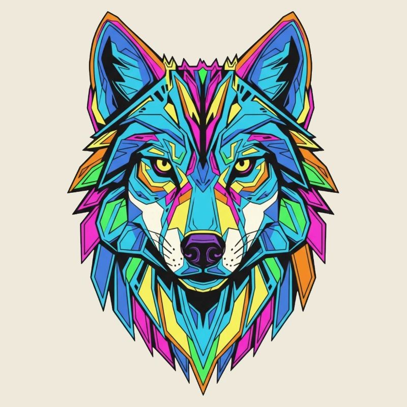 Bunt geometrischer Wolf