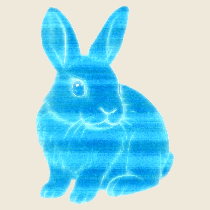 Neonhase Blauleuchten