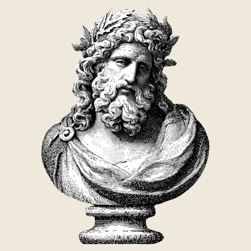 Buste antique Zeus – Gravure classique