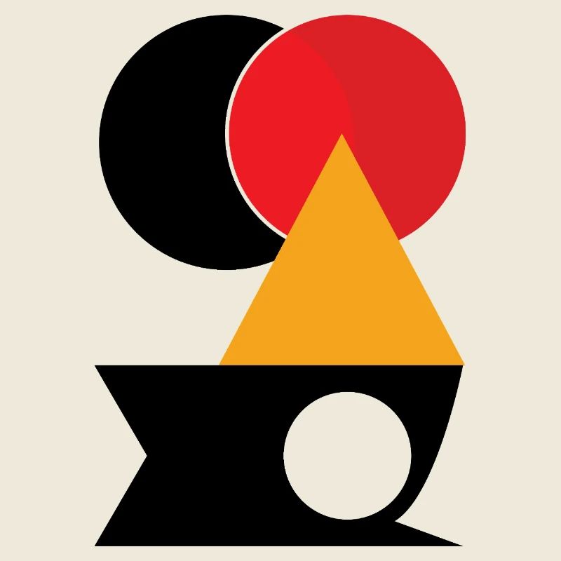 Cercle rouge sur triangle doré