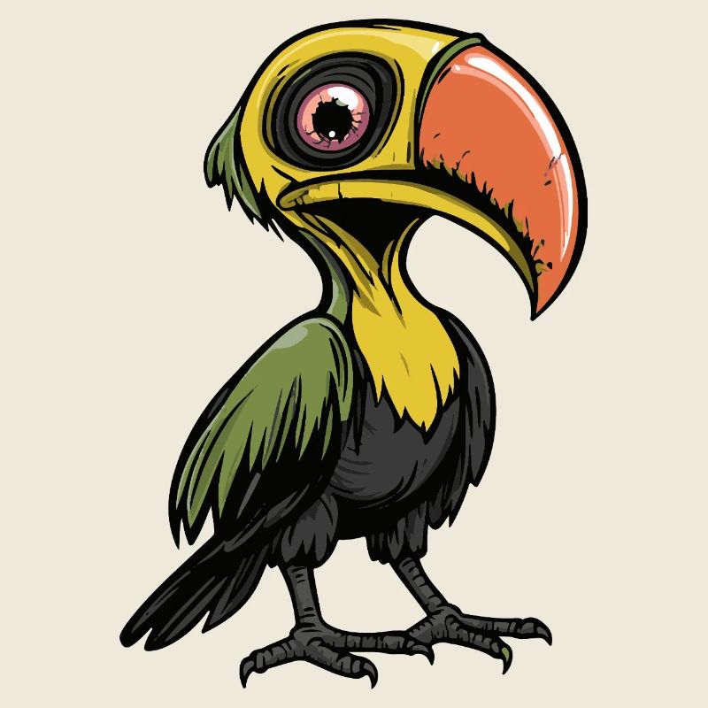 Toucan oiseau Halloween bande dessinée drôle