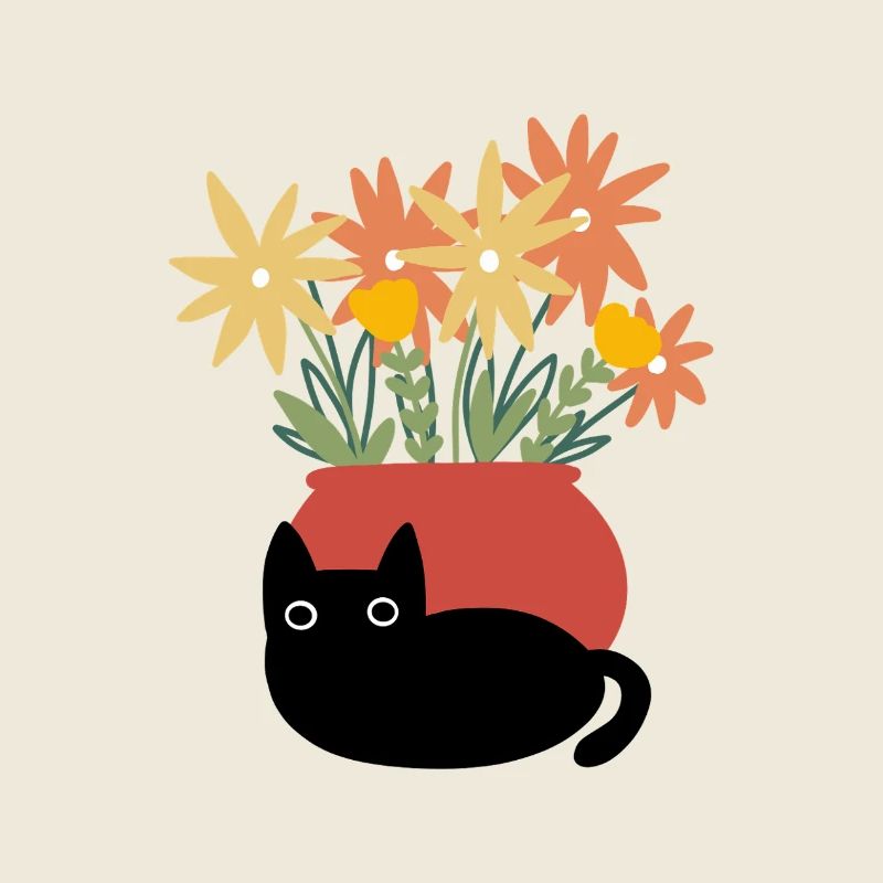 Cat with vase