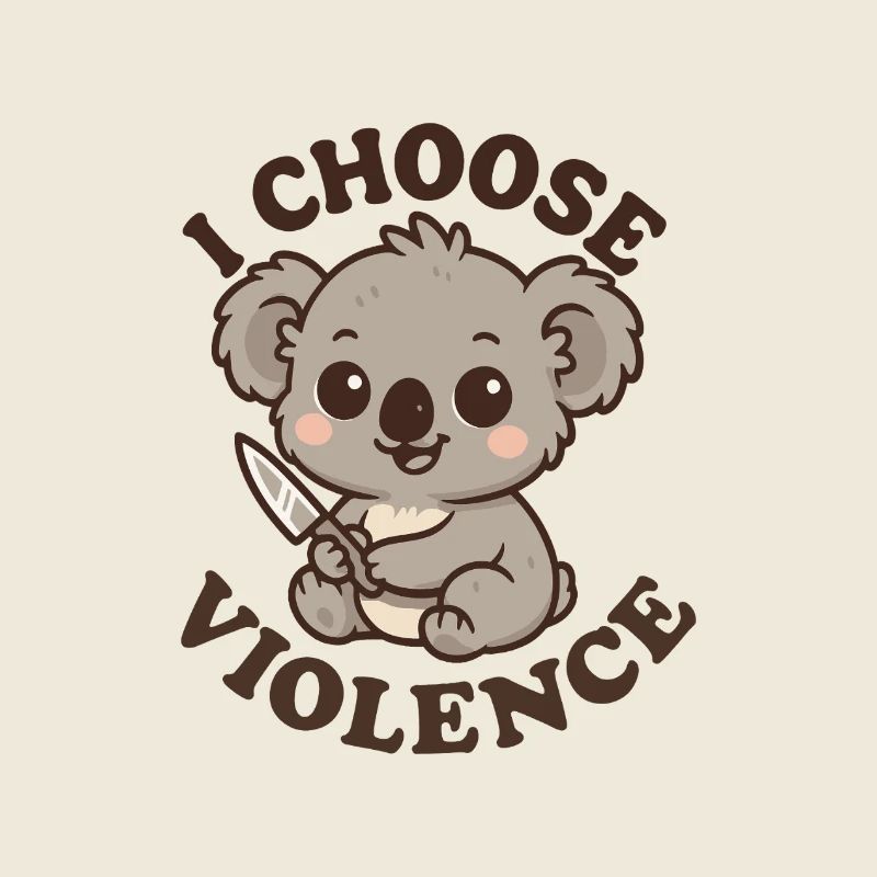 Koala “I Choose Violence” – Humour mignon et sarca