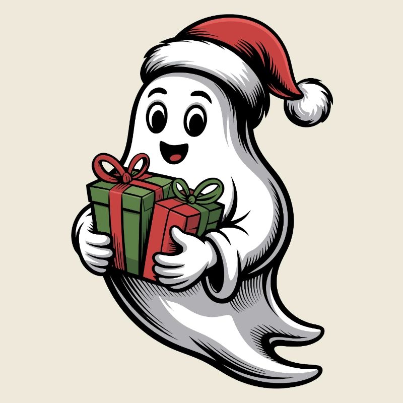 Weihnachtsgeist mit Geschenk