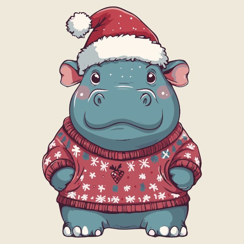 Nilpferd Weihnachten