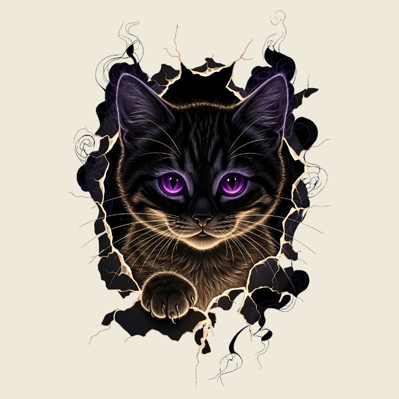 Chat déchiré tissu - Sweet Gothic