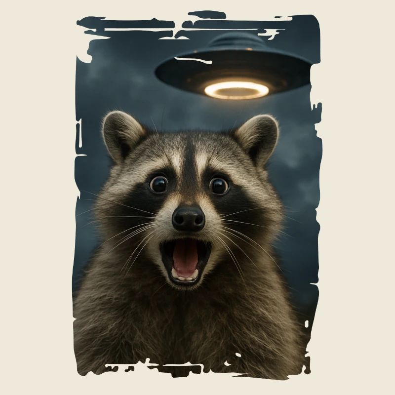 Waschbär raton laveur OVNI Alien Esthétique bizarre