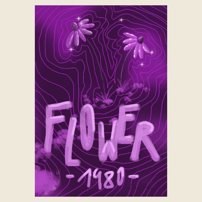 Néon floral Rétro des années 80