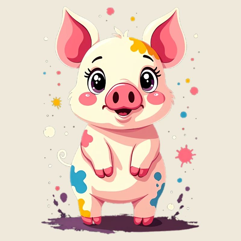 Piggy dans une touche de design de couleur