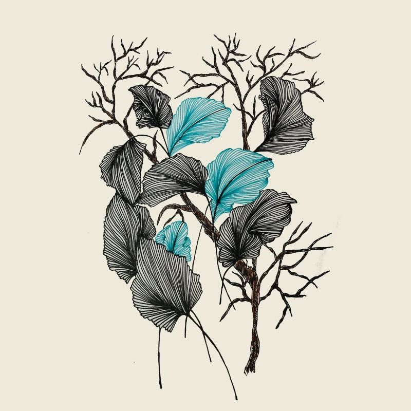 Leaf Poetry Blue-Green Branches