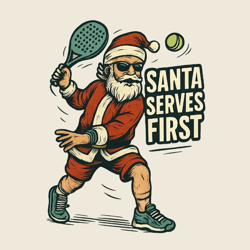 Santa Claus Padel Print Humor