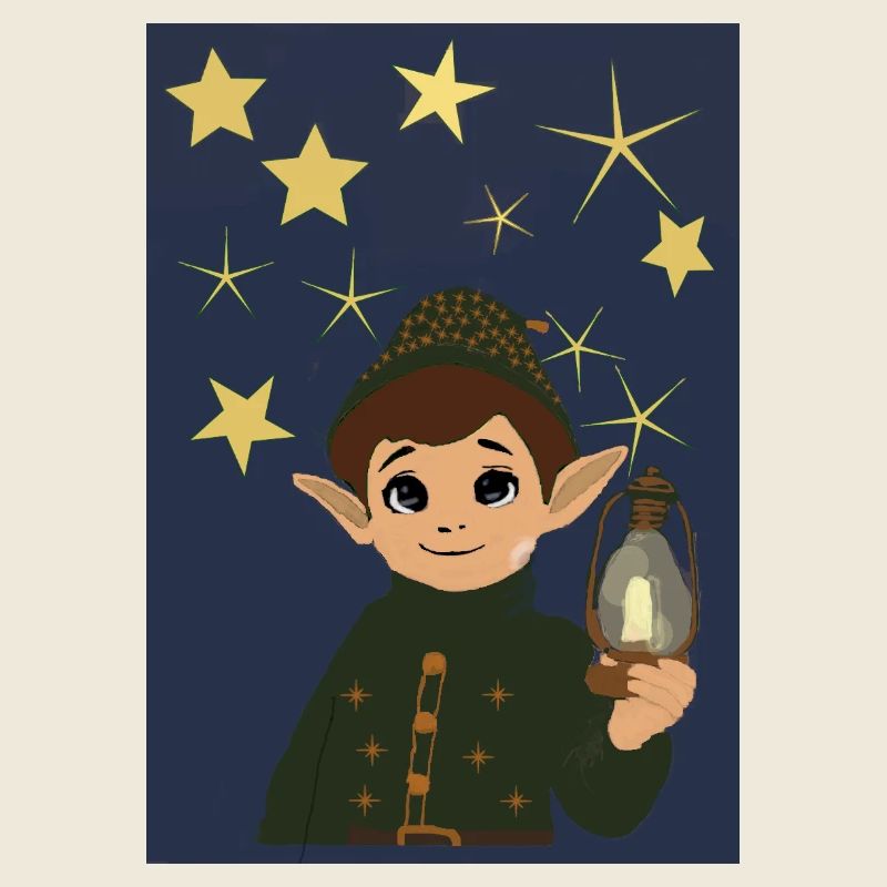 Lutin lumière sous les étoiles