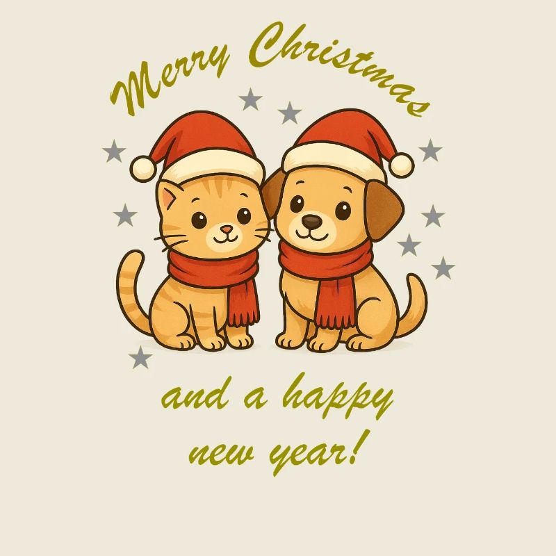 Duo de Noël Cats Dog