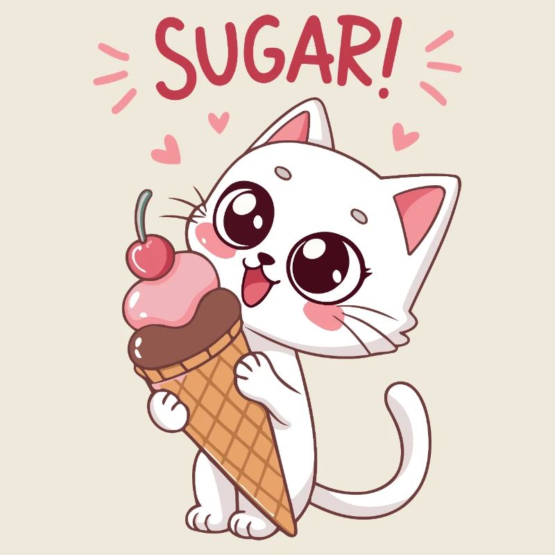 Gourmet-Katze und Eiscreme