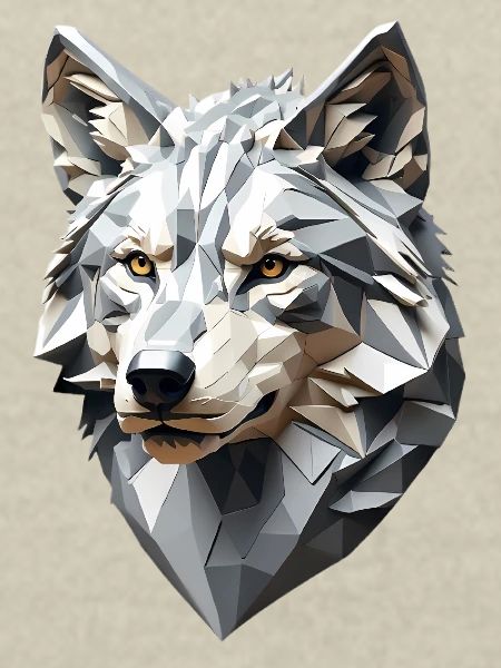 Wolf Head LowPoly Geometric