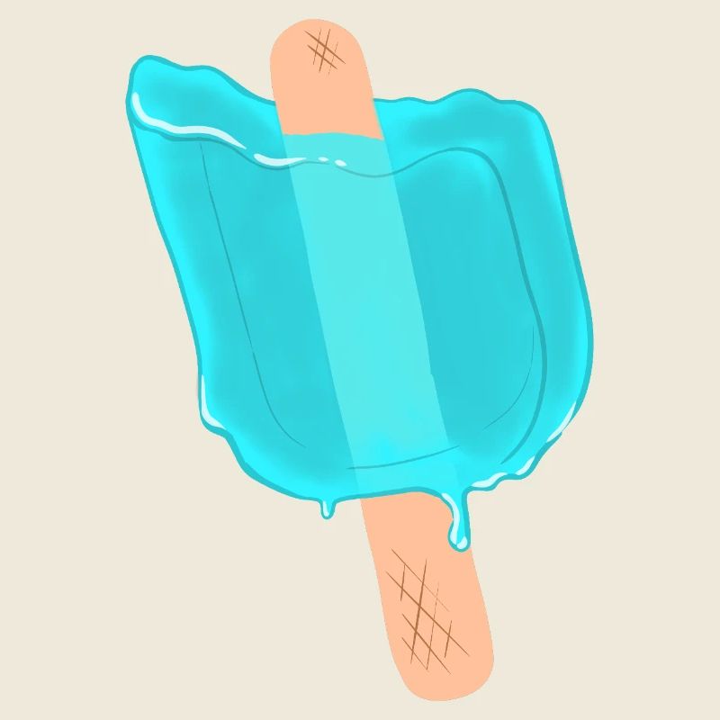 Blaues Eis am Stiel