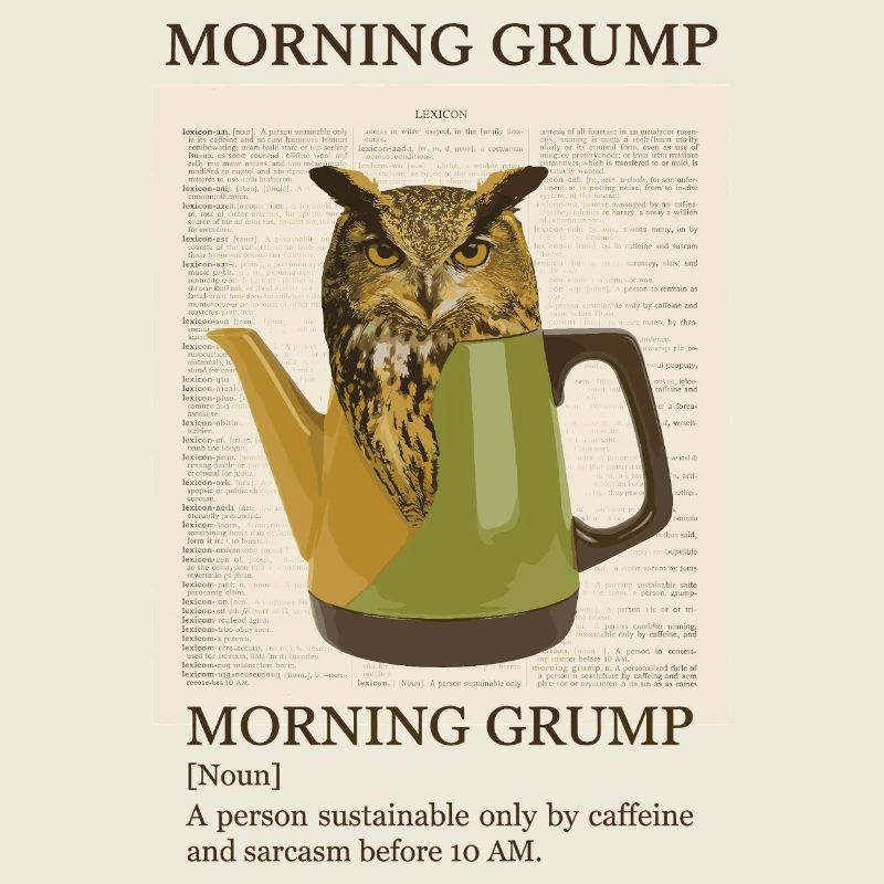 Morning Grump Vintage Eule