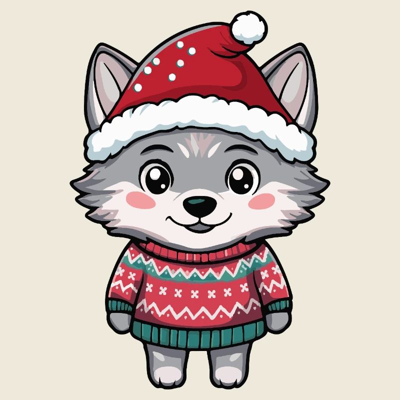 Wolf Weihnachten Xmas
