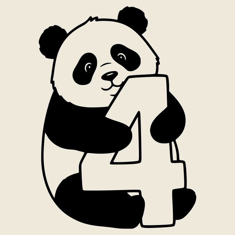 Panda avec illustration de dessin animé numéro 4