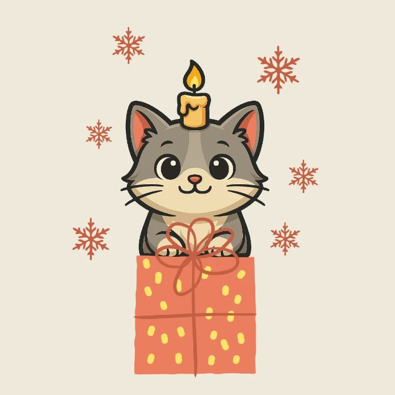 Chat Chat Domestique, Nez en poil de chat, Noël