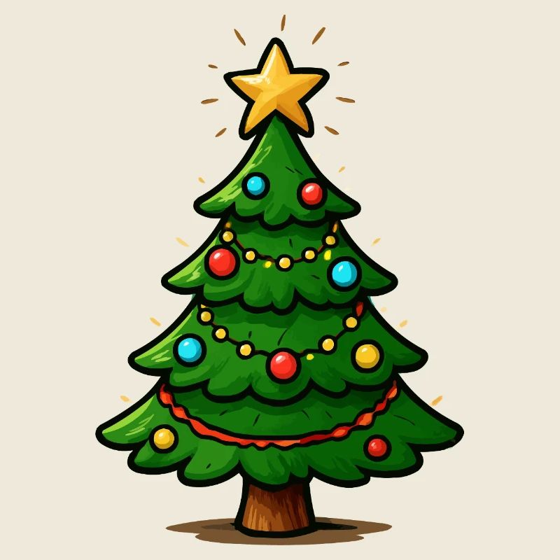 Sapin de Noël étincelant avec une étoile