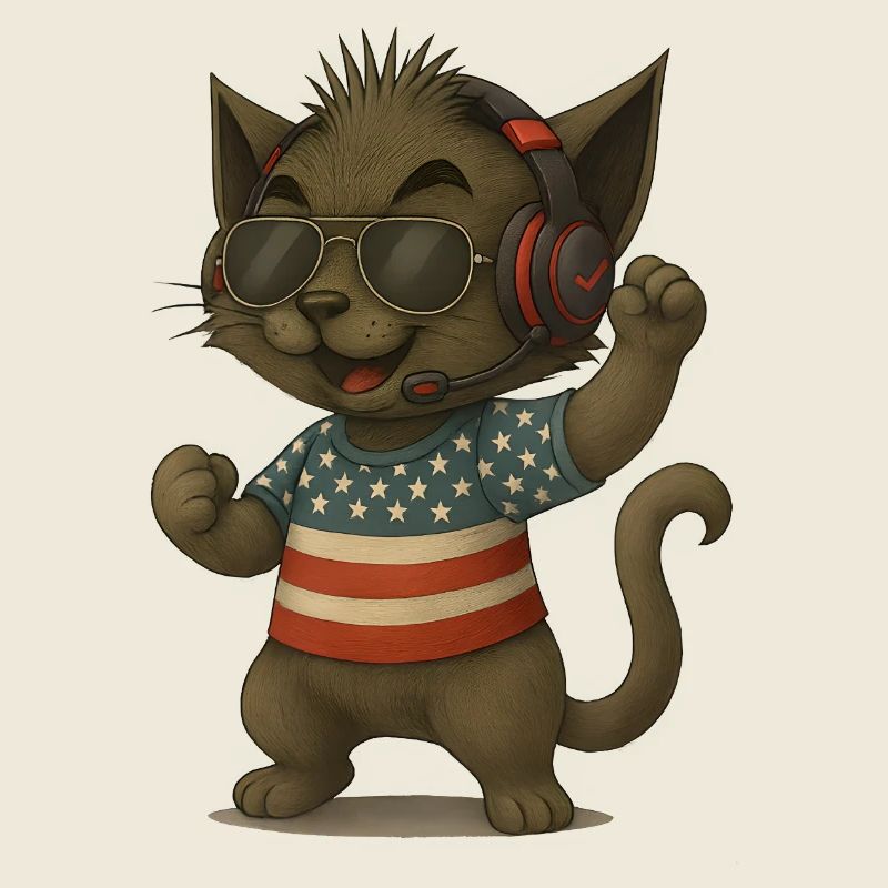 Look DJ chat en style Americana
