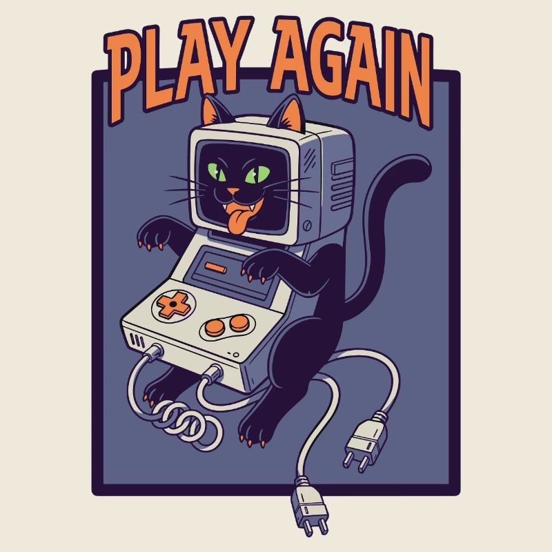 Rejouer : Retro Cat avec console de jeu