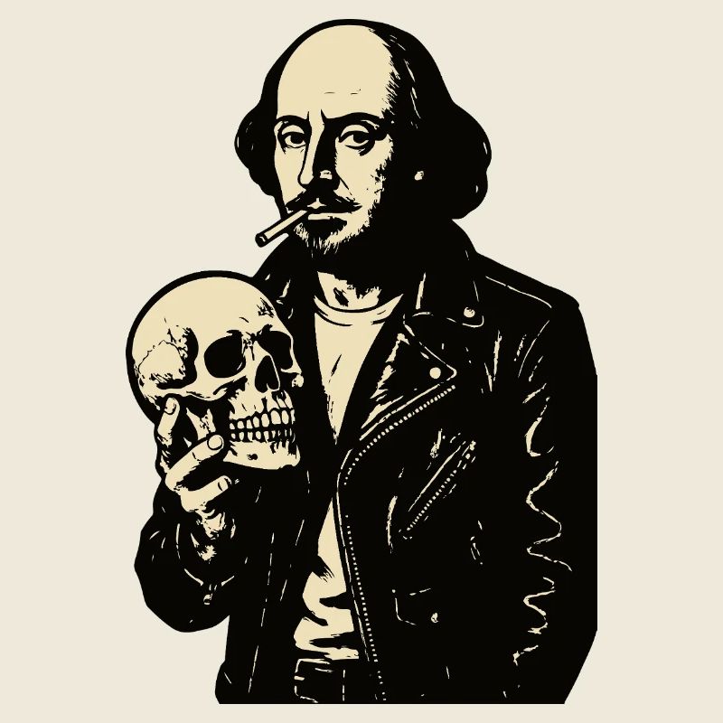 William Shakespeare avec portrait de crâne