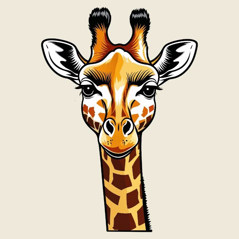 Tête de girafe dans le style pop art