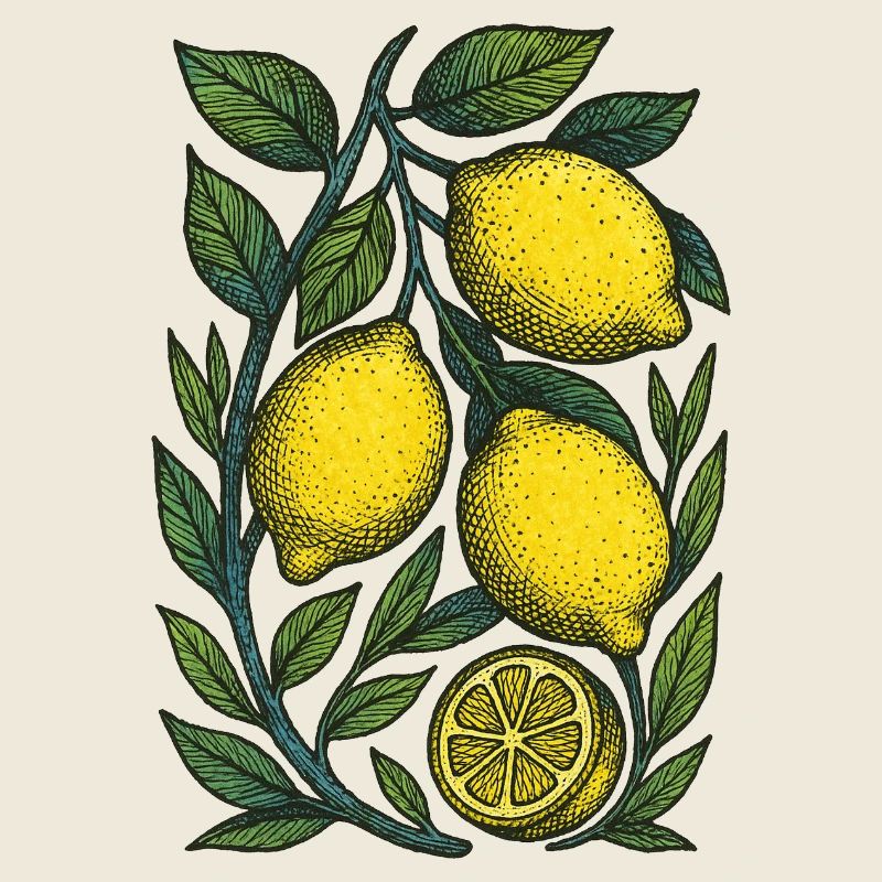 Lemon Branch Botanischer Druck