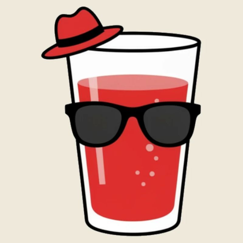 Cocktail with hat and sunglasses