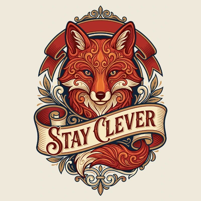 Fuchs mit Ornamenten – Stay Clever