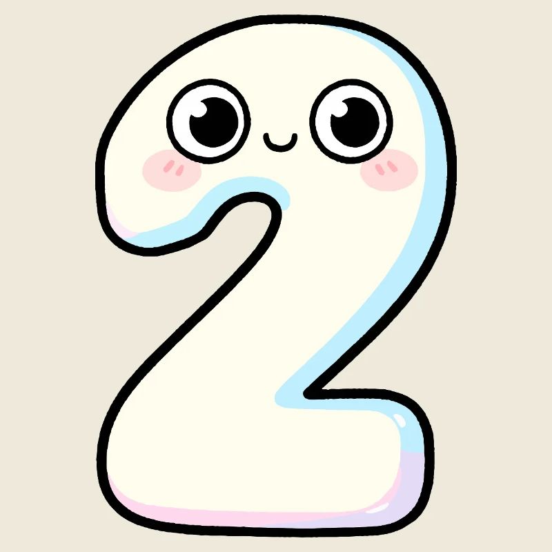 Numéro 2 Kawaii Pastel Sourire