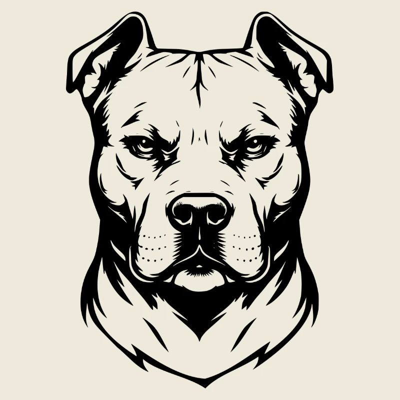 Pitbull Kopf Design schwarz