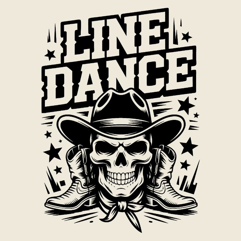 Line Dance – Western Skull Cowboy Tanz