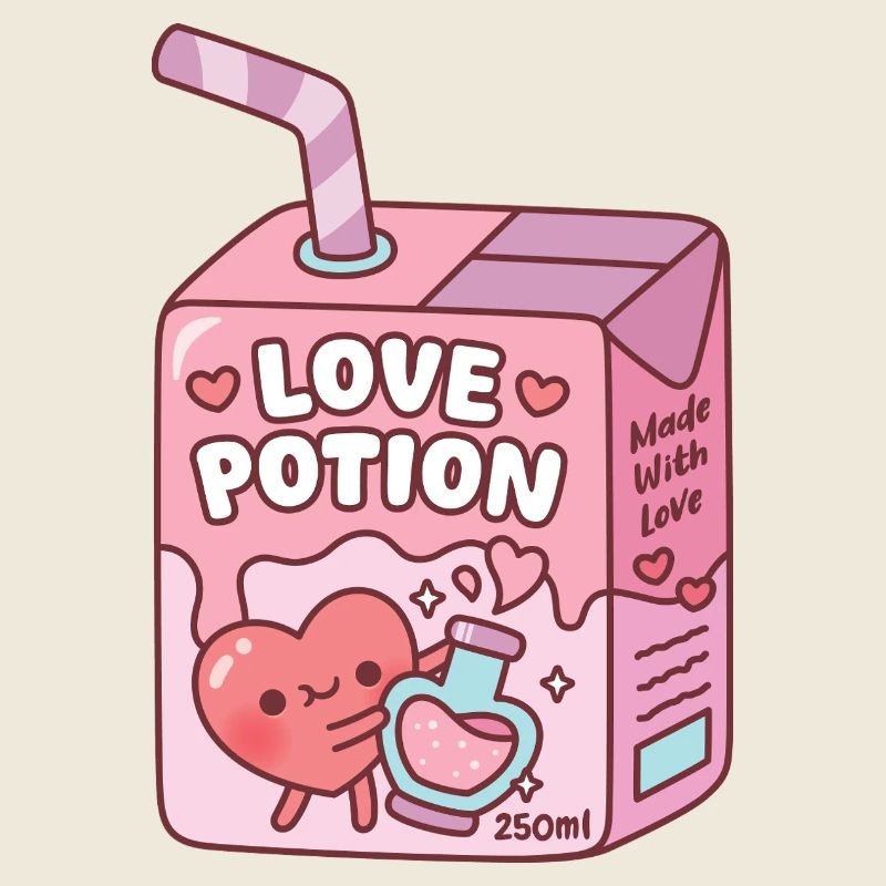 Cute Heart Love Potion Juice Box Funny