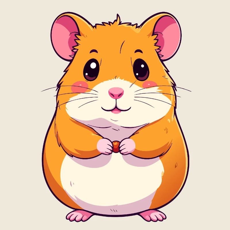 Cute little hamster with grain motif