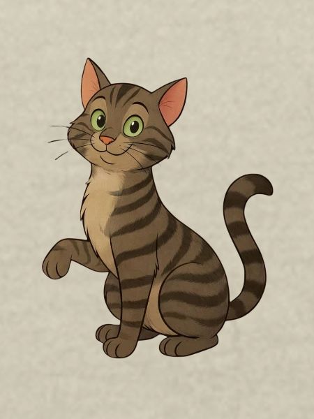 Mischievous tabby cat