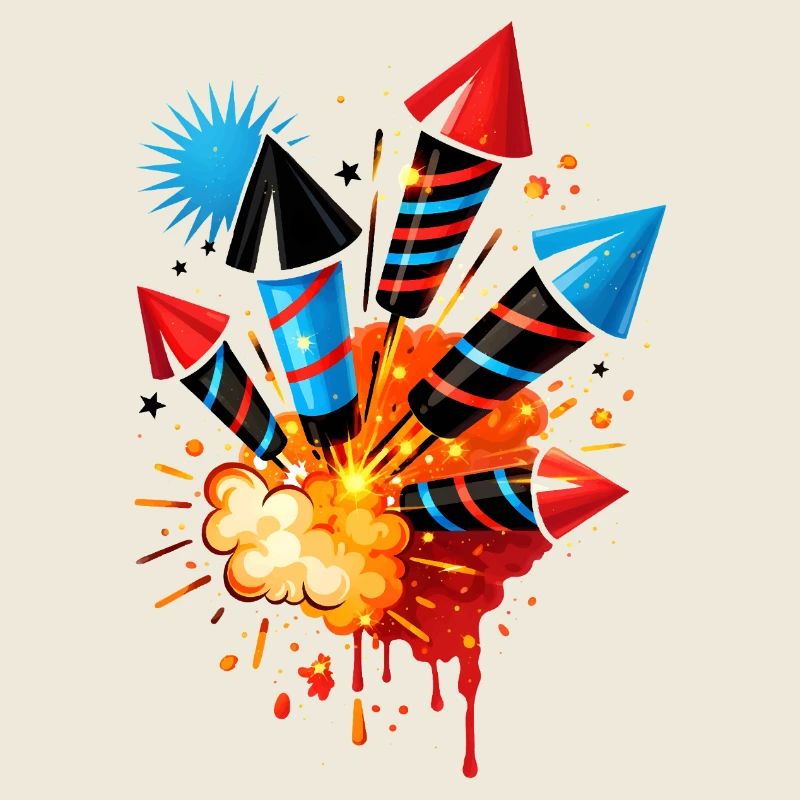 Buntes Feuerwerk Illustration 