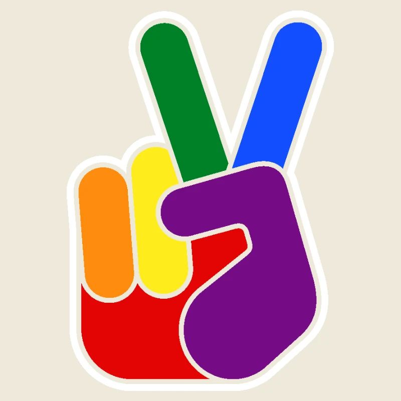 Rainbow Vsign Hand Design