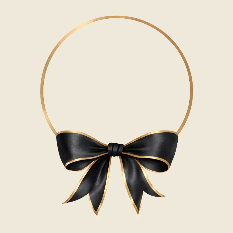 Circle Bow Black Gold
