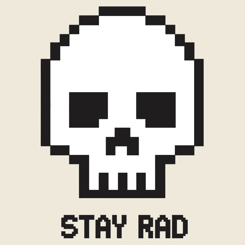 Pixel-Schädel Stay Rad